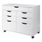 Contemporary Home Living 5-Drawer Multi-Storage Mobile Cabinet - 32.25" - White